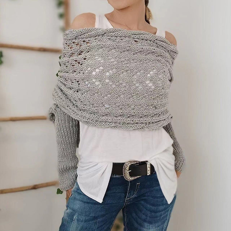 Martalvo ™ - Women's Wrap Knit Shawl with Sleeves
