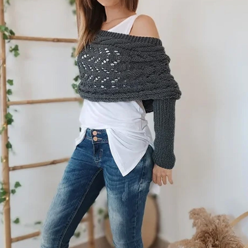 Martalvo ™ - Women's Wrap Knit Shawl with Sleeves